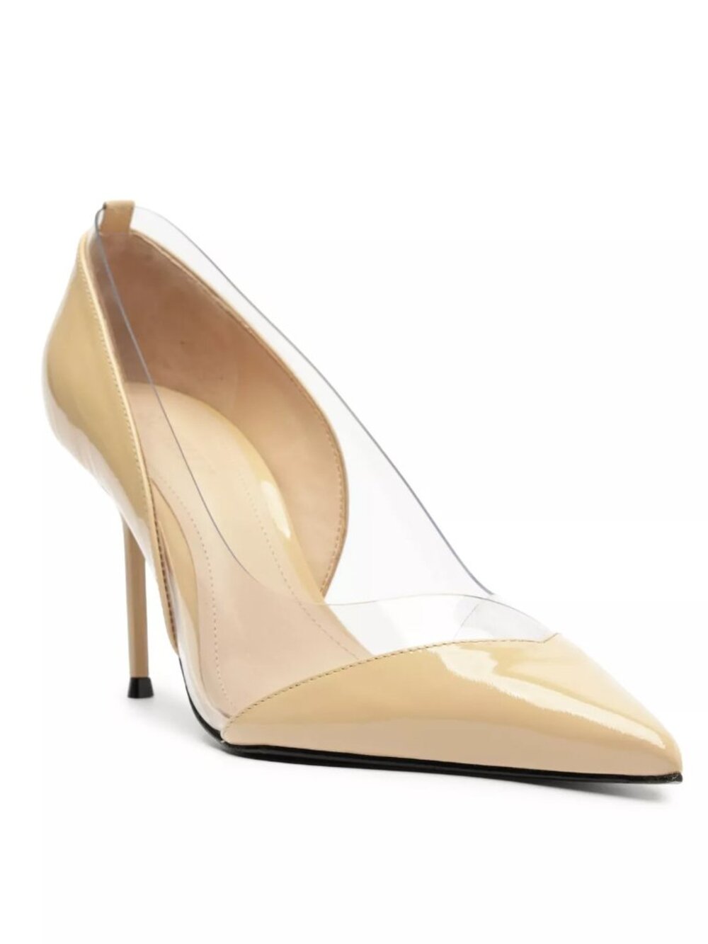138$ Schutz Andie Slip On Pumps Heel Pointed Toe Women's Size 7.5 US Beige